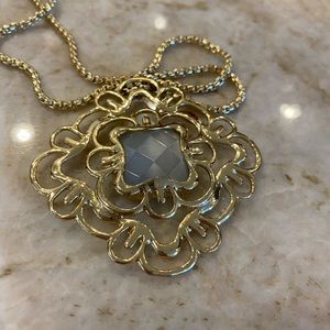 Kendra Scott Gold and Silver Stone Statement Necklace